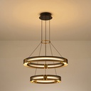 LÁMPARA COLGANTE ALUMINIO LED 62W 3720lm 3000K 620x1200mm NEGRO-ORO ARTE ILLUMINA LUIS