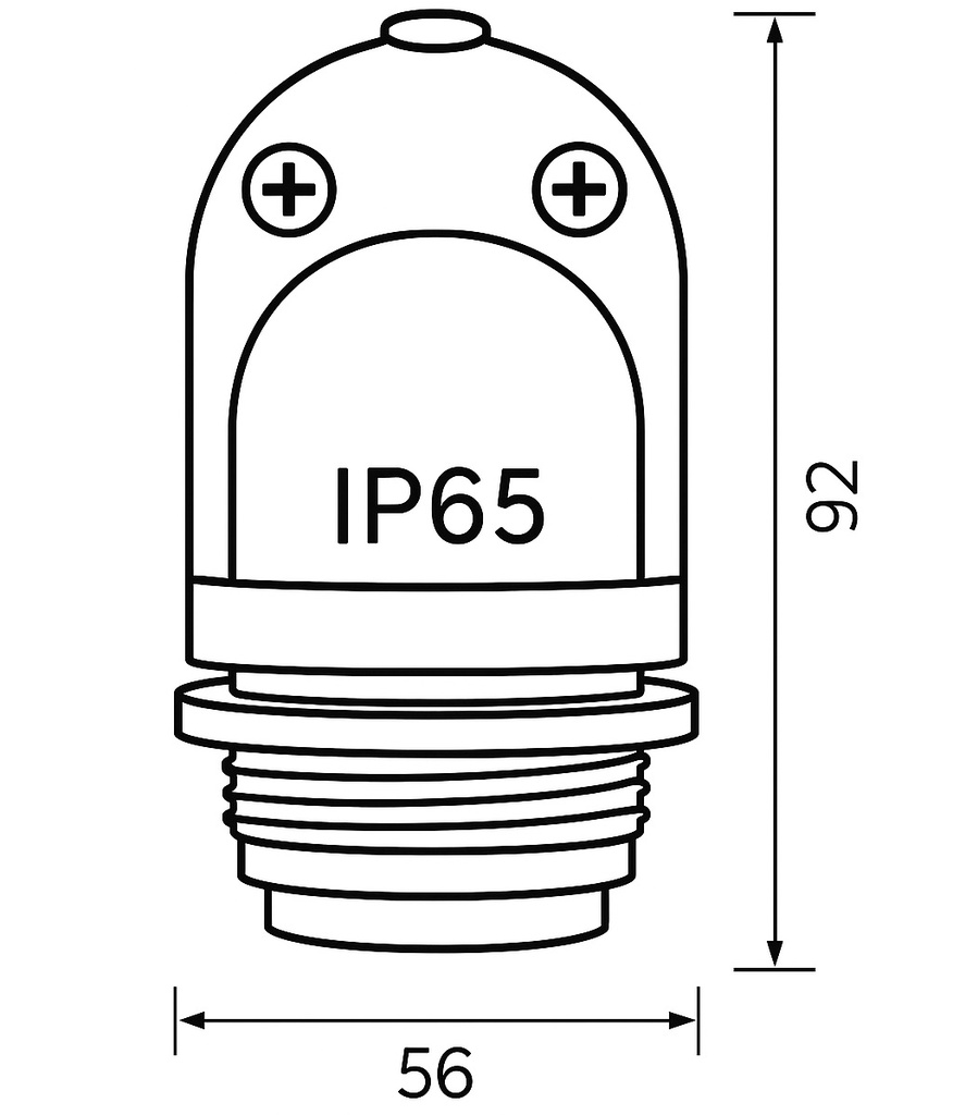 PORTALÁMPARAS E27 CON GEL PARA EXTERIOR IP65 NEGRO