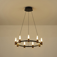 LÁMPARA COLGANTE ALUMINIO LED 43W 2580lm 3000K Ø630xΗ1500mm NEGRO-MARRÓN ARTE ILLUMINA VELAS