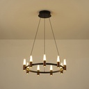 LÁMPARA COLGANTE ALUMINIO LED 43W 2580lm 3000K Ø630xΗ1500mm NEGRO-MARRÓN ARTE ILLUMINA VELAS