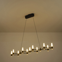 LÁMPARA COLGANTE ALUMINIO LED 58W 3480lm 3000K 1200x1500mm NEGRO-ORO ARTE ILLUMINA VELAS