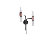 APLIQUE DE PARED ALUMINIO LED 2x6W 720lm 3000K 420x130mm NEGRO-ORO ARTE ILLUMINA VELAS