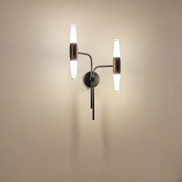 APLIQUE DE PARED ALUMINIO LED 2x6W 720lm 3000K 420x130mm NEGRO-ORO ARTE ILLUMINA VELAS