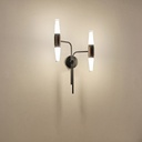 APLIQUE DE PARED ALUMINIO LED 2x6W 720lm 3000K 420x130mm NEGRO-ORO ARTE ILLUMINA VELAS