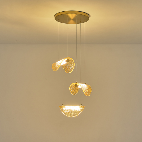 LÁMPARA COLGANTE ALUMINIO 6W 468lm 3000K 425×1500mm LATÓN-ORO ARTE ILLUMINAWAVES