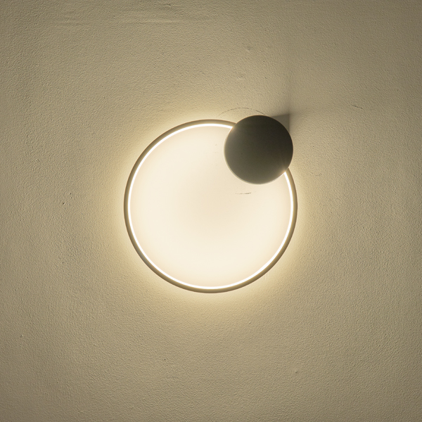 APLIQUE DE PARED ALUMINIO LED 40W 3120lm 3000K 1300x1385mm NEGRO-LATÓN ARTE ILLUMINA AERO