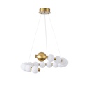 LÁMPARA COLGANTE METÁLICAS LED 20W 1560lm 3000K 530x150mm LATÓN-BLANCO LECHOSO ARTE ILLUMINA TREA