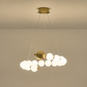 LÁMPARA COLGANTE METÁLICAS LED 20W 1560lm 3000K 530x150mm LATÓN-BLANCO LECHOSO ARTE ILLUMINA TREA