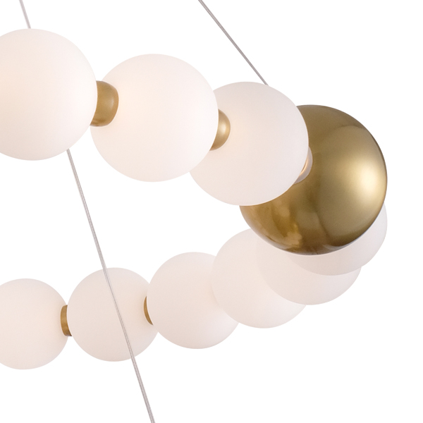 LÁMPARA COLGANTE METAL LED 40W 2730lm 3000K Ø720mm LATÓN-BLANCO LECHOSO ARTE ILLUMINA TREA