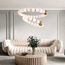 LÁMPARA COLGANTE METAL LED 40W 2730lm 3000K Ø720mm LATÓN-BLANCO LECHOSO ARTE ILLUMINA TREA