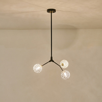 LÁMPARA COLGANTE 3 LUCES 3xG9 MAX 15W 560Χ900mm NEGRO-GRIS ARTE ILLUMINA ATOM