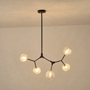 LÁMPARA COLGANTE 5 LUCES 5xG9 MAX 15W 800Χ900mm NEGRO-GRIS ARTE ILLUMINA ATOM