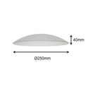 CRISTAL DE RECAMBIO DOWNLIGHT Ø18,4cm TRANSPARENTE CON SERIGRAFIA BLANCA
