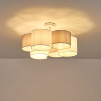 LÁMPARA COLGANTE DE TELA 6 LUCES 6xE14 MÁX 8W Ø580mm BLANCO ARTE ILLUMINA CLOUD