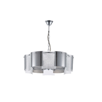 LÁMPARA COLGANTE METAL-VIDRIO 8xE14 MÁX. 8W Ø650mm CROMO ARTE ILLUMINA FOLIA