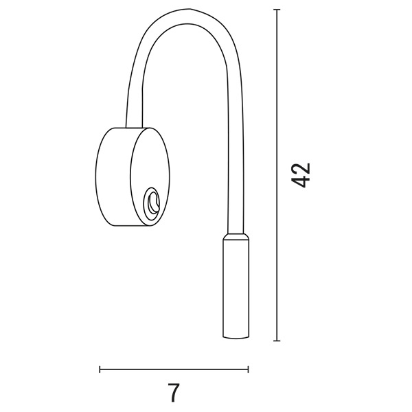 LUZ DE LECTURA DE PARED PARA CAMA "IONAS 2" 3W LED 3000K BLANCO PLUS
