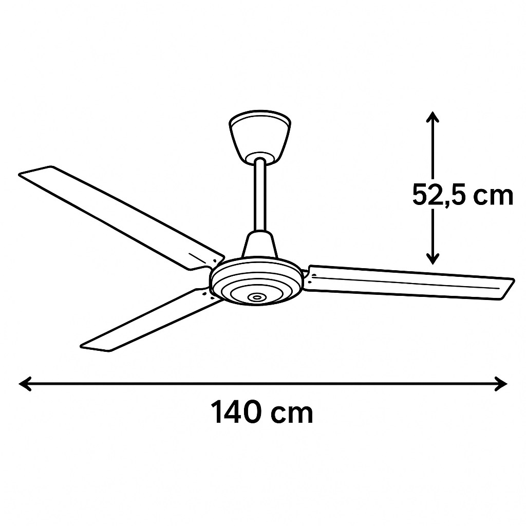 VENTL TECHO INDUSTRIAL 80W Φ140 BLANCO 1pc