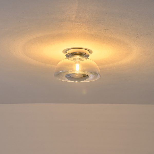 PLAFÓN DE CRISTAL G9 MAX 7W 230x230x150mm CROMO PERLA ARTE ILLUMINA CLEAR