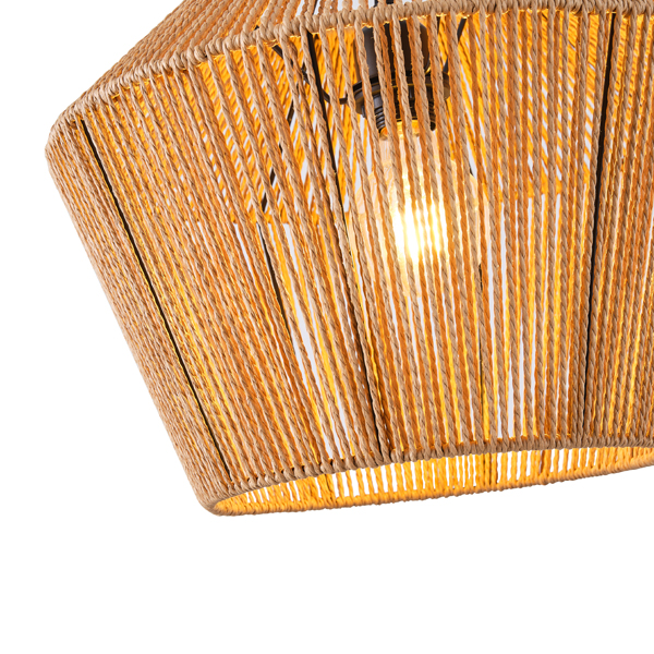 LÁMPARA COLGANTE RATÁN 1xE27 MAX 15W 400x1320mm MARRÓN ARTE ILLUMINA VENTO