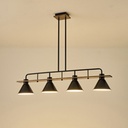 LÁMPARA COLGANTE MADERA-METAL 4 LUCES 4xE27 MAX 15W 1030x180x865mm NEGRO ARTE ILLUMINA CONO