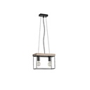 LÁMPARA COLGANTE MADERA-METAL 2 LUCES 2xE27 MAX 15W 300x125x1230mm NEGRO-MARRÓN ARTE ILLUMINA MULTIPLA
