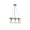 LÁMPARA COLGANTE MADERA-METAL 3 LUCES 3xE27 MAX 15W 480x125x1230mm NEGRO-MARRÓN ARTE ILLUMINA MULTIPLA