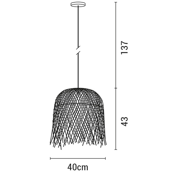 LÁMPARA COLGANTE S E27 MÁX 60W D400xH430 BAMBÚ ARTE ILLUMINA CROSSLINE