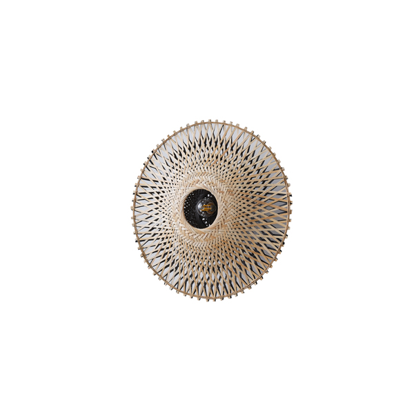 APLIQUE DE PARED BAMBÚ 1xE27 MÁX. 15W 400x140 mm NEGRO-MARRÓN ARTE ILLUMINA CYCLONE