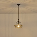 LÁMPARA COLGANTE CUERDA-METAL E27 MAX 15W 250x250x1320 NEGRO-CAQUI ARTE ILLUMINA FLARE