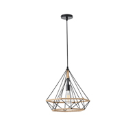 LÁMPARA COLGANTE CUERDA-METAL Ε27 MAX 15W 380x380x1450mm NEGRO-CAQUI ARTE ILLUMINA HELIOS