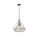 LÁMPARA COLGANTE CUERDA-METAL Ε27 MAX 15W 380x380x1450mm NEGRO-CAQUI ARTE ILLUMINA HELIOS