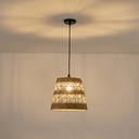 LÁMPARA COLGANTE CUERDA-METAL Ε27 MAX 15W 300x300x1350mm NEGRO-CAQUI ARTE ILLUMINA HELIOS