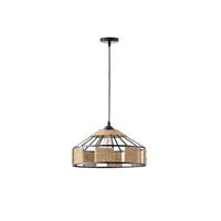 LÁMPARA COLGANTE CUERDA-METAL Ε27 MAX 15W 400x400x1300mm NEGRO-CAQUI ARTE ILLUMINA HELIOS