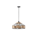 LÁMPARA COLGANTE CUERDA-METAL Ε27 MAX 15W 400x400x1300mm NEGRO-CAQUI ARTE ILLUMINA HELIOS