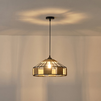 LÁMPARA COLGANTE CUERDA-METAL Ε27 MAX 15W 400x400x1300mm NEGRO-CAQUI ARTE ILLUMINA HELIOS