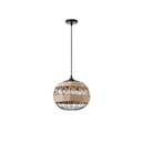 LÁMPARA COLGANTE CUERDA-METAL Ε27 MAX 15W 300x300x1370mm NEGRO-CAQUI ARTE ILLUMINA HELIOS