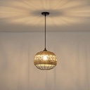 LÁMPARA COLGANTE CUERDA-METAL Ε27 MAX 15W 300x300x1370mm NEGRO-CAQUI ARTE ILLUMINA HELIOS