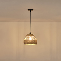 LÁMPARA COLGANTE CUERDA-METAL Ε27 MAX 15W 250x250x1290mm NEGRO-CAQUI ARTE ILLUMINA HELIOS