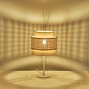 LÁMPARA DE MESA TELA 1xE27 MAX 5W 260x460mm BEIGE-BLANCO MATE ARTE ILLUMINA ISLA