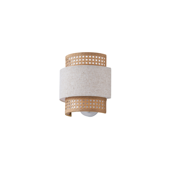 APLIQUE DE PARED TELA 1xE27 MAX 15W 260x460mm BEIGE-BLANCO MATE ARTE ILLUMINA ISLA