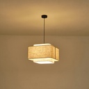 LÁMPARA COLGANTE DE TELA 1xΕ27 MÁX. 15W Ø400Χ1090mm BEIGE ARTE ILLUMINA MUSA