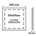 PANEL BACKLIGΗΤ 3CCT UGR19 60x60 36W 220-240V BLANCO