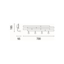 APLIQUE DE PARED LED 10W 700lm 3000K 700x185x95mm MADERA-METAL ARTE ILLUMINA WAL