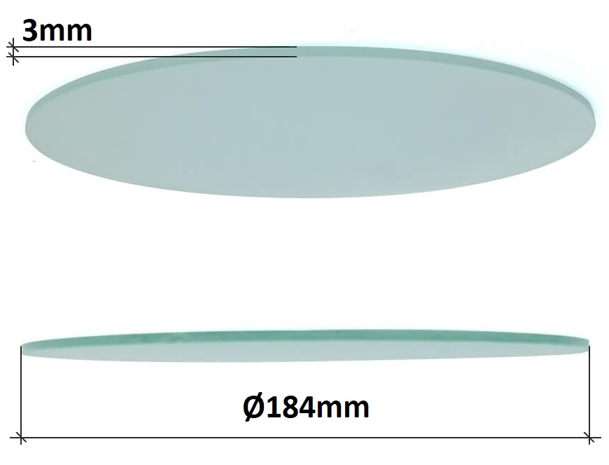 CRISTAL DE RECAMBIO DOWNLIGHT Ø18,4cm MATE 1 CARA