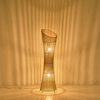 LÁMPARA DE PIE BAMBÚ 1xE27 MÁX. 15W 295x295x1180mm ARTE ILLUMINA CALYPSO