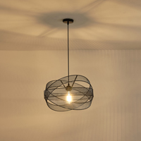 LÁMPARA COLGANTE DE METAL  1xΕ27 MAX15W 250x250x1280mm NEGRO ARTE ILLUMINA OGGI