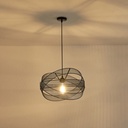 LÁMPARA COLGANTE DE METAL  1xΕ27 MAX15W 250x250x1280mm NEGRO ARTE ILLUMINA OGGI