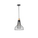 LÁMPARA COLGANTE METAL 1xE27 MÁX. 15W 260x260x1370mm NEGRO ARTE ILLUMINA BORLA