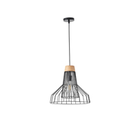 LÁMPARA COLGANTE METAL 1xE27 MÁX. 15W 360x360x1380mm NEGRO ARTE ILLUMINA BORLA