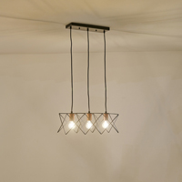 LÁMPARA COLGANTE METAL 3 LUCES 3xE27 MÁX. 15W 517X175x1240mm NEGRO ARTE ILLUMINA BRAWCK